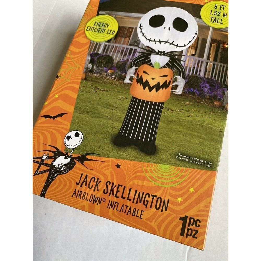 Nightmare Before Christmas Jack Skellington‎ Gemmy Airblown Inflatable 5 Ft